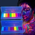 Glow in the Dark Face Paint, 2 PCS Water Activated Neon Face Body Painting Palet