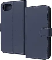 Layout RT-P50ELC1/DN iPhone 16e Like Standard Shock Resistant Magnetic Belt Simple Notebook Type Leather Case/Dark Navy