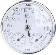 Barometer,Barometer Thermometer Hygrometer,Barometers for The Home,3 in 1 Analog Weather Station,Silver Dial Type Barometer for Wall,Suitable for Home Indoor Office Wall Decor(128mm/5in)