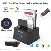USB 3.0 to SATA Hard Drive Dock Dual Bay &2.5" 3.5"HDD/SDD Docking Station