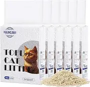 Tofu Cat Litter 33.6LB(5.6LB*6) Fast Clumping, Dust-Free,100% Food Grade Raw Materials,Clumping,Flushable,Ultra Absorbent and Fast Drying,Solubility in Water,Really Dust-Free Esay Clean