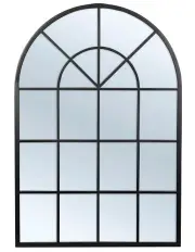 [Cooper & Co] Grace Large Arch Iron Indoor Outdoor Mirror Black