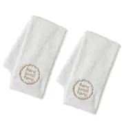 2x Pilbeam Living Home Sweet Home 65cm Cotton Hand Towel Absorbent Cloth White