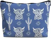 [Lacosu] Western Makeup Bag,Western Gifts For Women,Cow Makeup Bag,Cowgirl Stuff,Western Stuff For Women,Western Gifts,Cowgirl Gifts, Leather COW-W