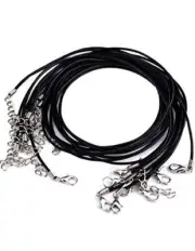 10Pcs 18 Inches Leather Necklace Cord Extension Chain with Clasp