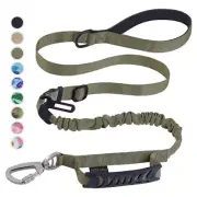 Tactical Dog Leash Heavy Duty for Dogs, 4-6Ft Strong Bungee Small Army Green