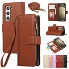 Crossbody Zipper Wallet Case For Samsung Galaxy Z Fold 6/5/4 Leather Stand Cover