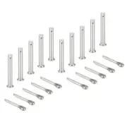 10Pcs M8x60mm Clevis Pins, Single Hole Flat Head Hitch with Cotter Pins, Silver