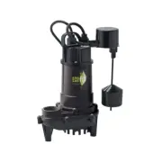 ECO FLO 1/2 HP Submersible Sump Pump Cast Iron Vertical Switch 8 Ft Power Cord