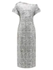 CHRISTOPHER KANE Asymmetric snake-print sequinned dress SIZE US 6 4 RV$1395