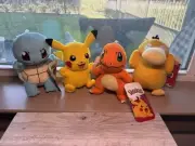 Pokemon Pikachu Charmander Psyduck Squirtle Plush Stuffed Animal 6" Toy New