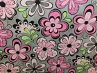 LINED WINDOW VALANCE CURTAIN 42 X 15 PINK & GRAY MADISON FLORAL
