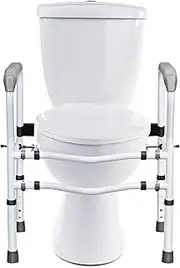 Toilet Frame for Disabled and Elderly, Adjustable Standing Support Toilet Surround Safety Frame Rail Surround Mobility Aid Bathroom Handrail Grab Bar for Elderly Or Disabled