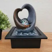 Water Fountain,Water Feature with Colored Changing light and and Spinning Ball