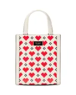 kate spade new york Manhattan Pixel Hearts Embossed Saffiano Leather Mini Tote