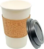 16 oz To Go Paper Coffee Cups with Lids - 50 Sets - Disposable Hot Cups