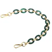15 Inch Acrylic Chain Purse Strap Replacement Luxury Handbag Strap, Green White