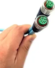 1.64ft M12 4 Pin D Code Female to Female Ethernet Cable, Aviation Plug Communication Industrial Connection Line for Encoder Industrial Automation PLC Network CAT5e Flexible Shield Waterproof 0.5Meter