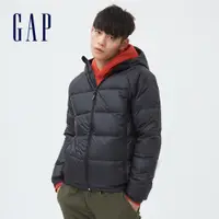 在飛比找蝦皮商城優惠-Gap 男女同款 連帽羽絨外套 大絨朵羽絨系列-黑色(703