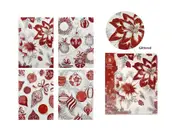 bulk 384 Red Glitter Bauble Xmas Christmas Cards 4 Assort Greeting Invitation