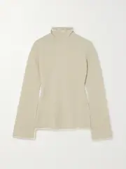 [Joseph] Joseph - Metallic Knitted Turtleneck Top - Ivory - medium medium Ivory