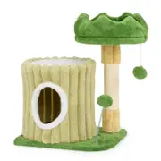 Costway Cat Tree Tower Cat Play House Sisal Scratching Posts Green