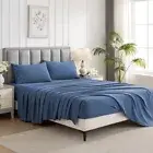 100% Cotton Bed Flat Fitted Sheet SetSingle/Double/Queen/King 2200TC