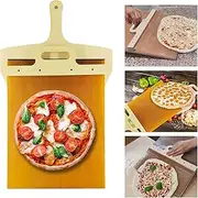Sliding Pizza Peel, The Pizza Peel That Transfers Pizza Perfectly | Non-Stick, Pala Pizza Scorrevole, Pizza Paddle with Handle, Pizza Spatula Paddle for Indoor & Outdoor (L(21.7" x 13.8") (1)