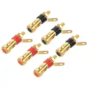 Terminal Binding Post Amplifier Jack Speaker Connector Black Red 3 Set