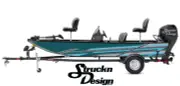 Cyan Blue Gray Geometric Angled Shapes Graphic Wrap Boat Fish Decal US Vinyl