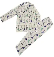 Mens PJS 100% Cotton Flannelette Grey Sneaker Shoes Print Long Pyjamas (Me)