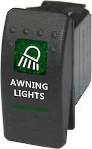 12V/24V ON-Off Carling Type Rocker Switch Awning Lights 5B42G Universal fits Toyota Nissan Holden Mitsubishi Ford Amarok etc. LED Green