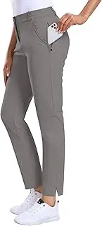 [Hiverlay] Womens Golf Pants Stretch Work Ankle Pants with Pockets Quick Dry Straight Business Casual Hiking Pants