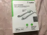 Belkin boost charge lightening to USB-c cable with lightening connection new 6.6