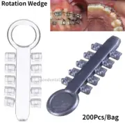 200pc Dental Orthodontic Elastomeric Elastics Rotation Wedges, Silver-gray/Clear