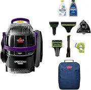 BISSELL SpotClean Turbo + Antibac 33862 | Portable Carpet & Upholstery Washer with Superior Suction, 750w Motor, XL Tanks, Antibacterial Formula for Pet Stain & Odour Removal, & Six Cleaning Tools
