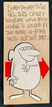 MID CENTURY MODERN ATOMIC BOMB ANNIHILATION DARK BAD HUMOR Vintage HALLMARK CARD
