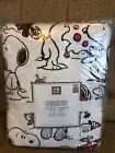 Pottery Barn Peanuts Holiday Flannel Full Sheet Set New Christmas Snoopy Teen