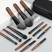 Frafuo Makeup Brushes Set 12 Pcs Mini Travel Makeup Brush Set with Case, Travel Brush Set for Loose powder, Contour, Blush, Concealer, Eyeshadow, Brow Brushes Tool Kit
