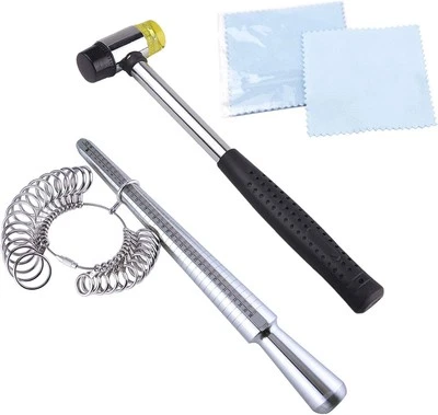 KUUQA Metal Ring Mandrel Sizer and Rubber Hammer Mallet Sizer...