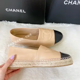 香奈兒 Chanel 鉛筆鞋 黃金尺碼38 漁夫鞋 草編鞋