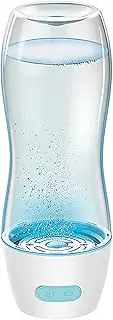 Hydrogen Rich Water Bottle Portable Hydrogen Alkaline Water Generator Ionizer with SPE/PEM Technology 3-Mins Make High Concentration Sports Energy Tritan Bottle 400ML(Blue)