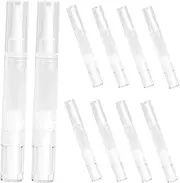 SHERCHPRY 10pcs Refillable Lip Gloss Applicator Tubes Transparent Twisting Pens for Lip Gloss Nail Oil and Perfume Portable Makeup Dispenser with Brush Tip for Travel