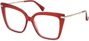 [MaxMara] MM5144 066 Shiny Dark Red 54/15/135 Women's Glasses, 066 Shiny Dark Red, 54/15/135