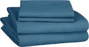 Amazon Basics Soft Microfiber Sheet Set with Elastic Pockets - Full, Still Water