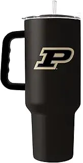 Logo Brands NCAA Purdue Boilermakers 40oz Flipside Powder Coat Tumbler - Double-Wall Insulated, Reusable Straw, Rugged Handle