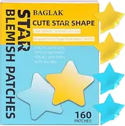 Ni Zmir BAGLAK Star Shape Blemish Pimple Patch 160 Patches, Hydrocolloid Stickers with Tea Tree Oil, 14mm Big Size, Yellow & Blue, Protective Cover Spot Zit Sticker Dot, 140 Counts