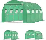 ALFORDSON Greenhouse Garden Shed 4x3x2M, Walk-in Tunnel Green House with Ventilation Windows, Steel Frame Grow Tent for Gardening Plants Flowers