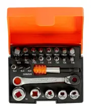 Bahco 2058/S26 26-Piece Ratchet Socket Bit Set – 1/4″ Drive