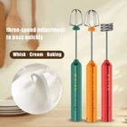 Electric Whisk USB Rechargeable Milk Frother Handheld 3 Speed Mixer Foam Maker